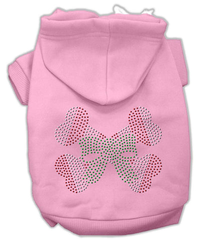 Candy Cane Crossbones Rhinestone Hoodie Pink L (14)