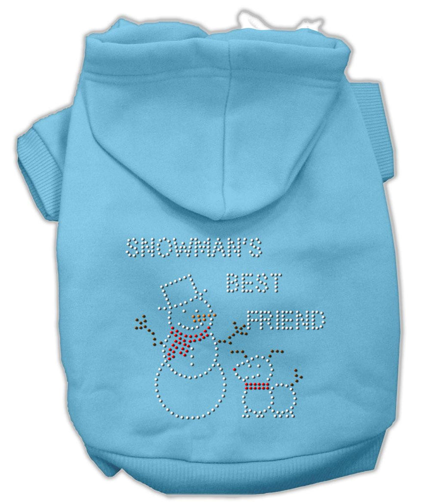 Snowman's Best Friend Rhinestone Hoodie Baby Blue L (14)