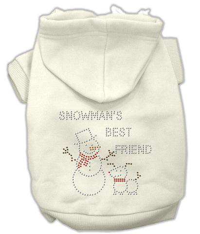 Snowman's Best Friend Rhinestone Hoodie Cream L (14)