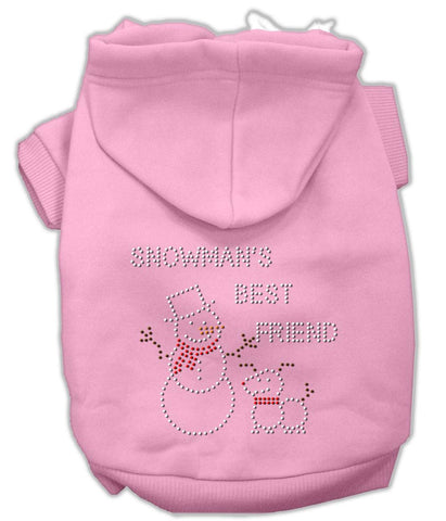 Snowman's Best Friend Rhinestone Hoodie Pink L (14)