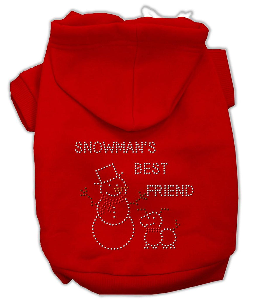 Snowman's Best Friend Rhinestone Hoodie Red M (12)