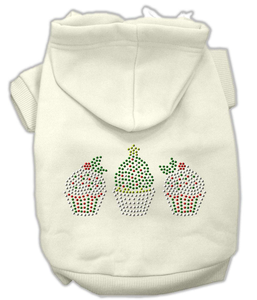 Christmas Cupcakes Rhinestone Hoodie Cream L (14)