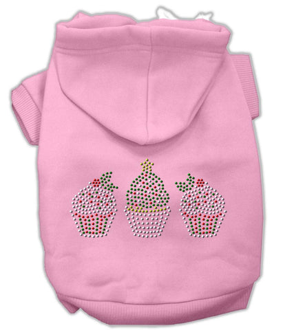 Christmas Cupcakes Rhinestone Hoodie Pink L (14)