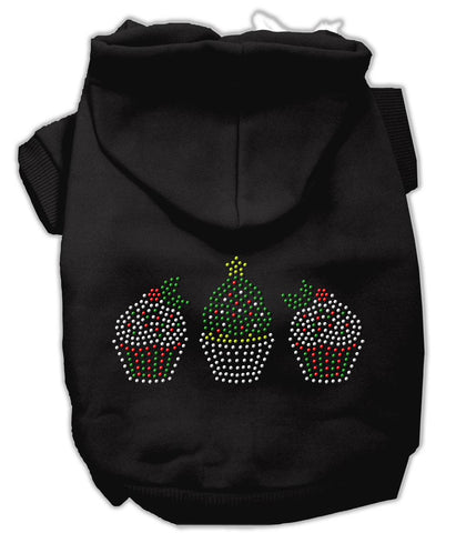 Christmas Cupcakes Rhinestone Hoodie Black Xl (16)