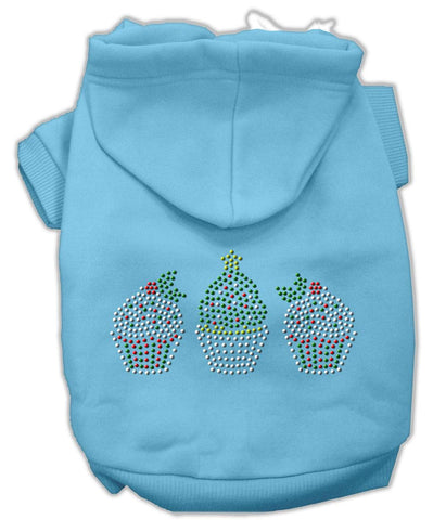 Christmas Cupcakes Rhinestone Hoodie Baby Blue Xs (8)