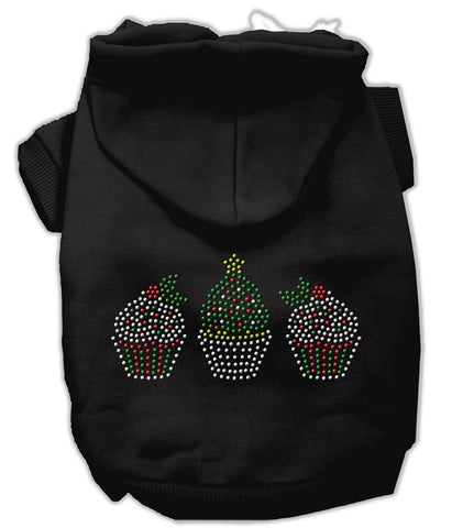 Christmas Cupcakes Rhinestone Hoodie Black XS (8)