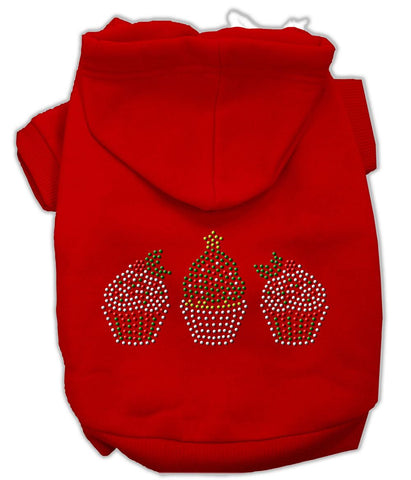 Christmas Cupcakes Rhinestone Hoodie Red XXXL(20)