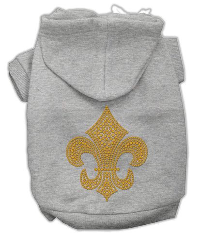 Gold Fleur De Lis Hoodie Grey L (14)