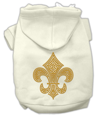 Gold Fleur De Lis Hoodie Cream XS (8)