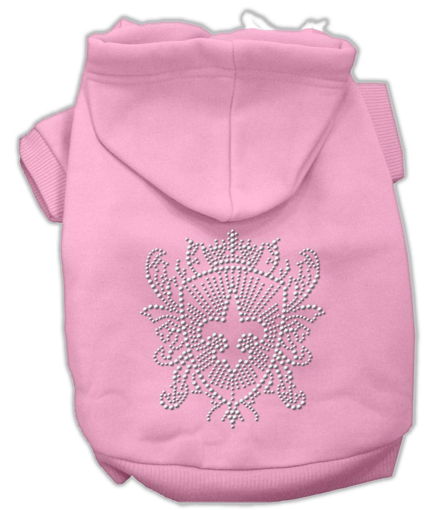 Rhinestone Fleur De Lis Shield Hoodies Pink Xs (8)