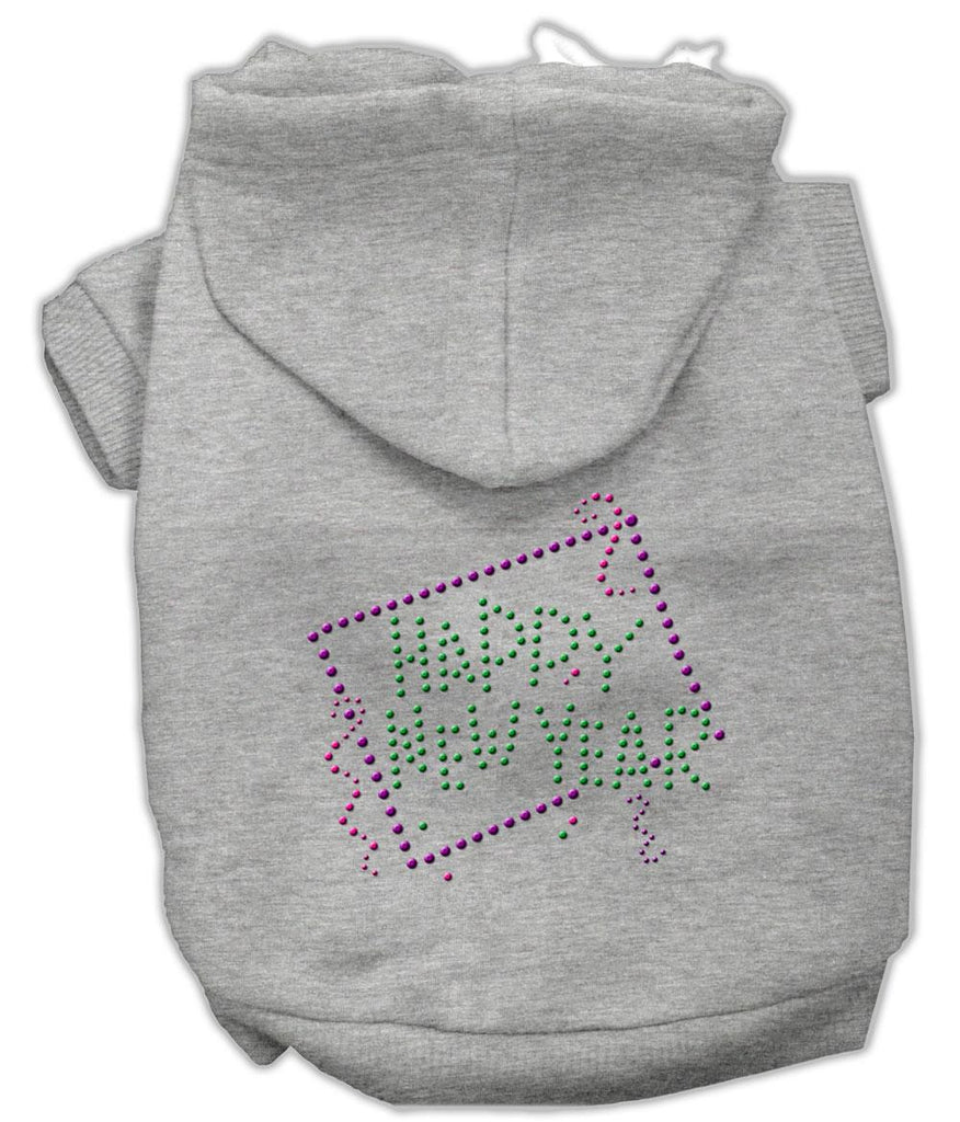 Happy New Year Rhinestone Hoodies Grey S (10)