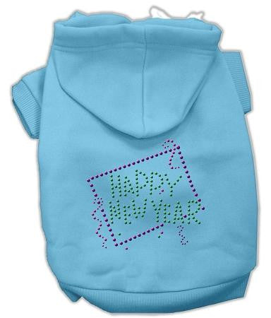 Happy New Year Rhinestone Hoodies Baby Blue Xs (8)