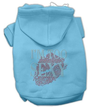 I'm Too Sexy Rhinestone Hoodies Baby Blue Xs (8)