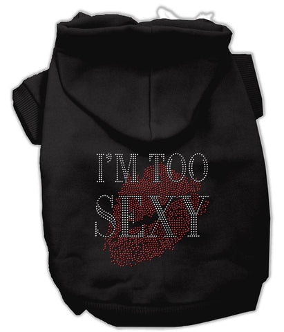 I'm Too Sexy Rhinestone Hoodies Black XS (8)