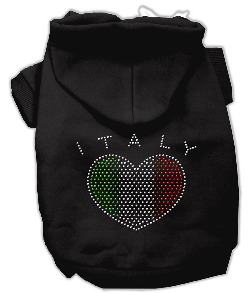 Italian Rhinestone Hoodies Black L (14)