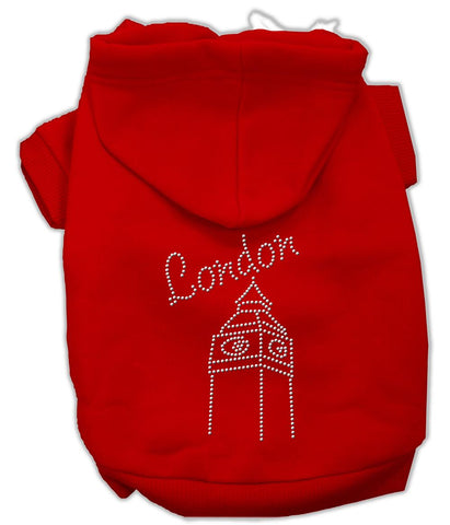 London Rhinestone Hoodies Red L (14)