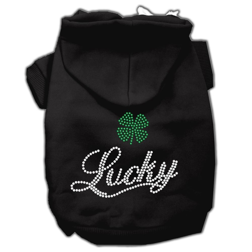 Lucky Rhinestone Hoodies Black L (14)