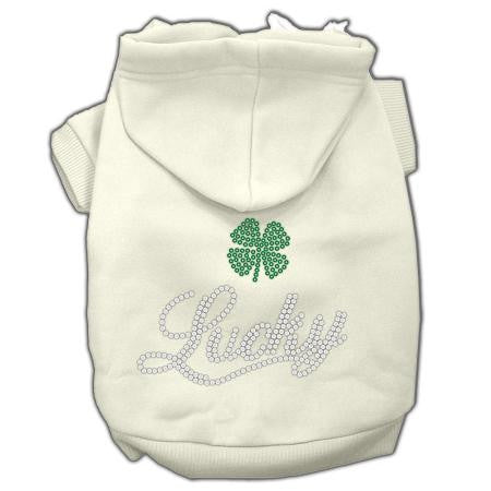 Lucky Rhinestone Hoodies Cream L (14)