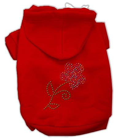 Multi-Colored Flower Rhinestone Hoodie Red L (14)