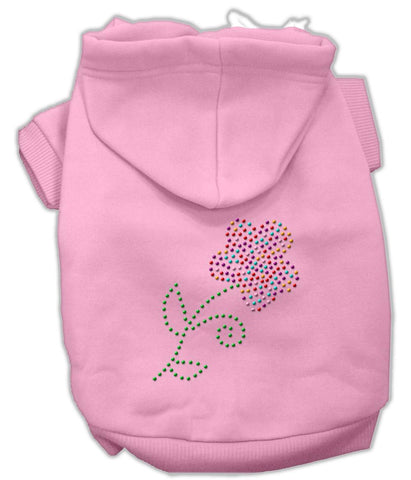 Multi-colored Flower Rhinestone Hoodie Pink M (12)