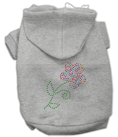 Multi-colored Flower Rhinestone Hoodie Grey Xl (16)