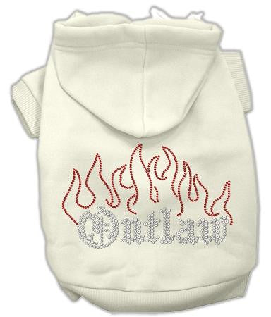 Outlaw Rhinestone Hoodies Cream XS (8)