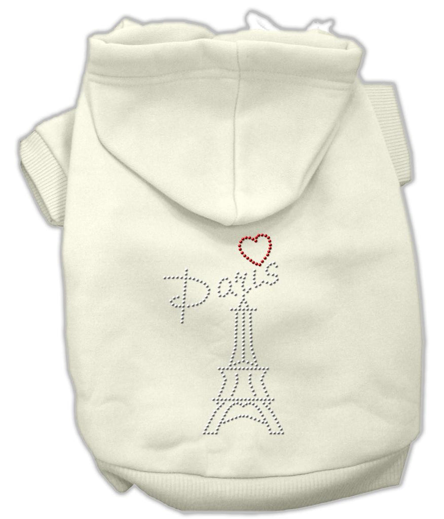 Paris Rhinestone Hoodies Cream L (14)