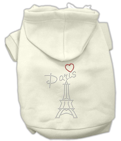 Paris Rhinestone Hoodies Cream M (12)