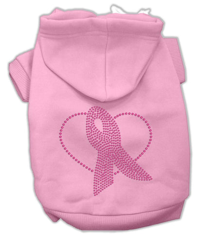 Pink Ribbon Rhinestone Hoodies Pink Xs (8)