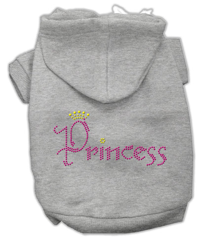 Princess Rhinestone Hoodies Grey M (12)