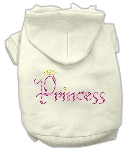 Princess Rhinestone Hoodies Cream S (10)