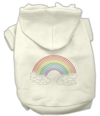 Rhinestone Rainbow Hoodies Cream L (14)