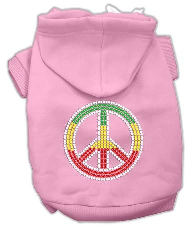 Rasta Peace Sign Hoodie Pink S (10)