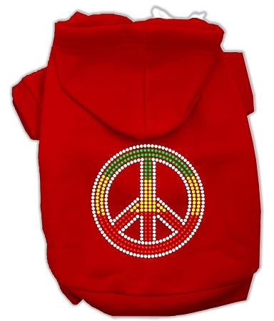 Rasta Peace Sign Hoodie Red XXL (18)