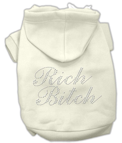 Rich Bitch Rhinestone Hoodies Cream L (14)