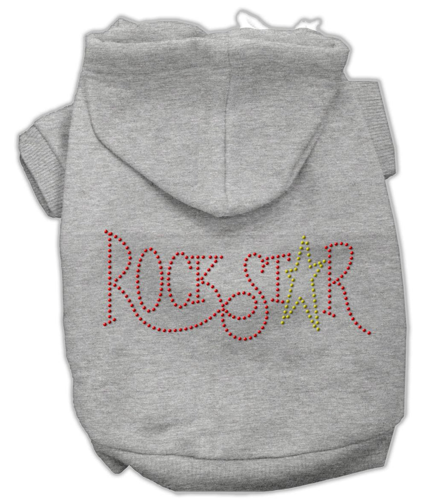 Rock Star Rhinestone Hoodies Grey Xl (16)