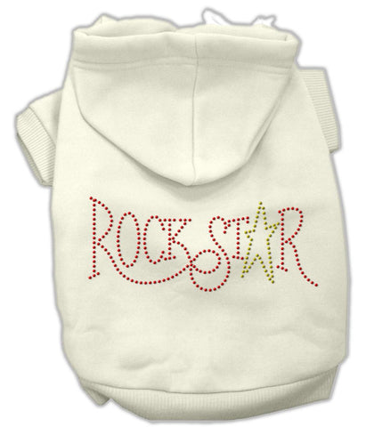 Rock Star Rhinestone Hoodies Cream XS (8)