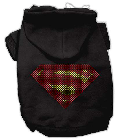 Super! Rhinestone Hoodies Black L (14)