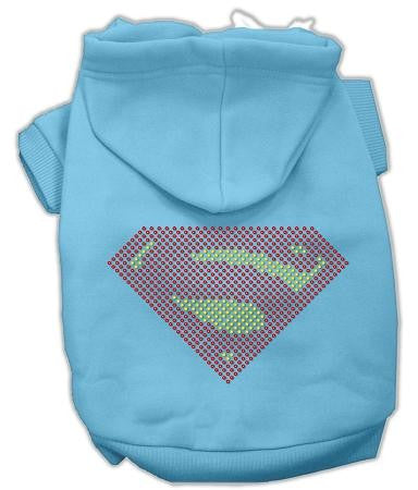 Super! Rhinestone Hoodies Baby Blue Xs (8)