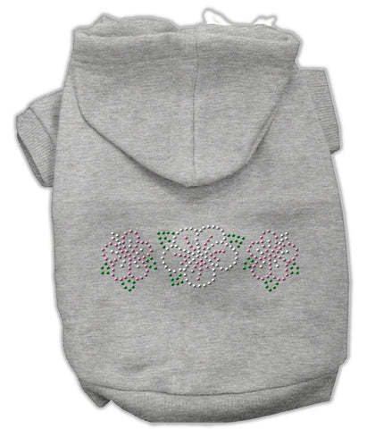 Tropical Flowers Rhinestone Hoodies Grey Xs (8)