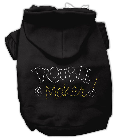 Trouble Maker Rhinestone Hoodies Black S (10)