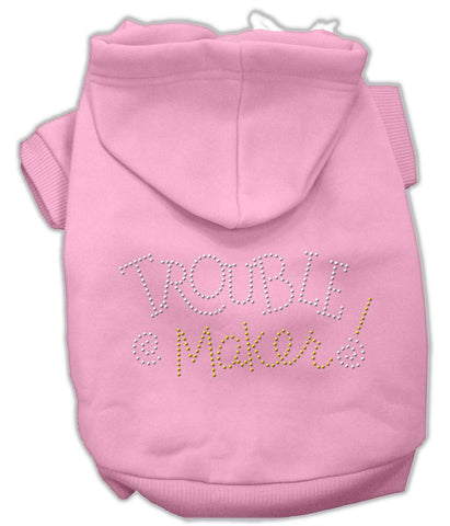 Trouble Maker Rhinestone Hoodies Pink Xs (8)