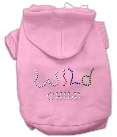 Wild Child Rhinestone Hoodies Pink L (14)