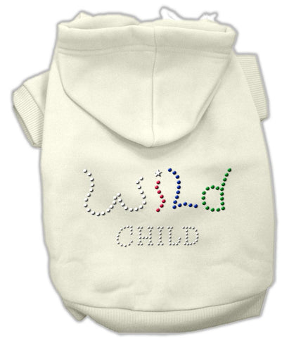 Wild Child Rhinestone Hoodies Cream XS (8)