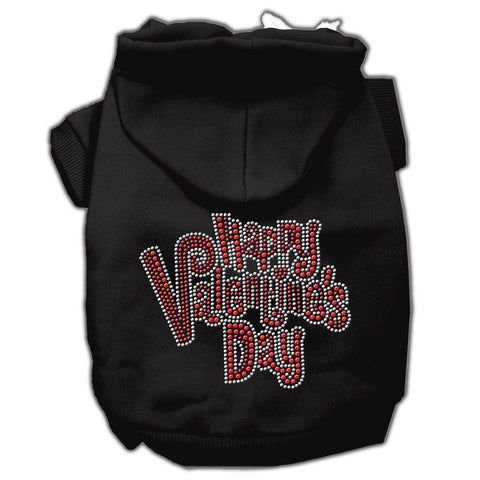 Happy Valentines Day Rhinestone Hoodies Black XS (8)