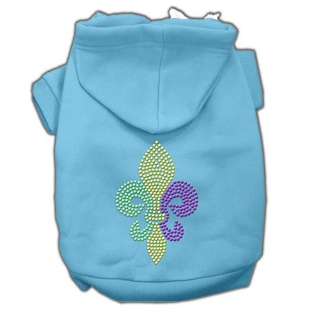 Mardi Gras Fleur De Lis Rhinestone Hoodies Baby Blue Xs (8)