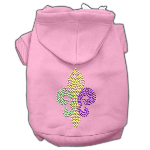 Mardi Gras Fleur De Lis Rhinestone Hoodies Pink Xs (8)