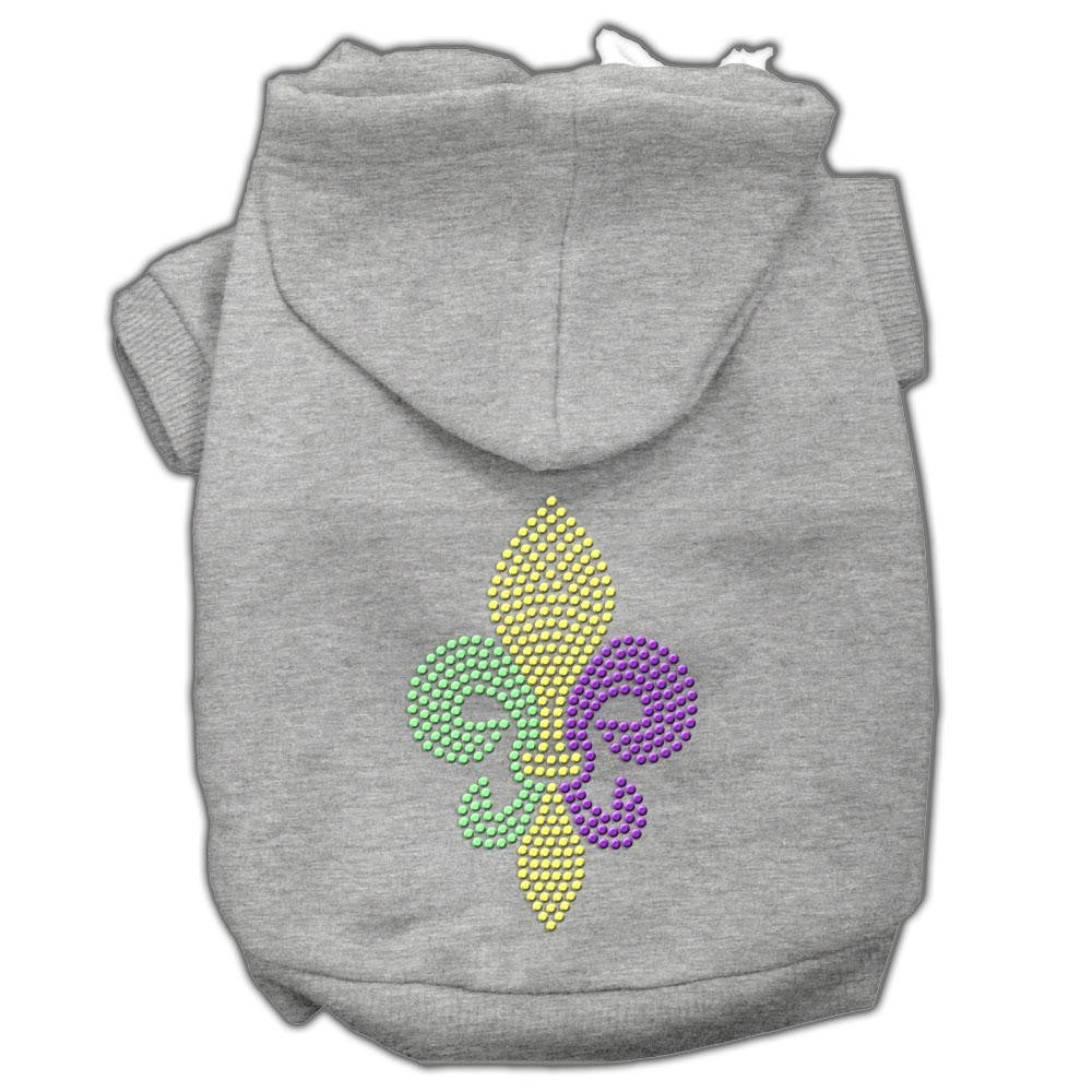 Mardi Gras Fleur De Lis Rhinestone Hoodies Grey Xxxl(20)