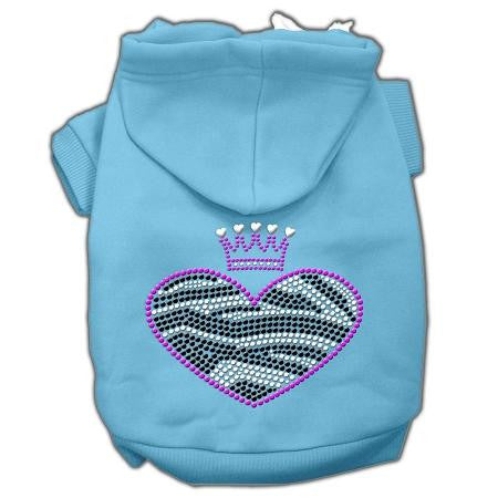 Zebra Heart Rhinestone Hoodies Baby Blue L (14)