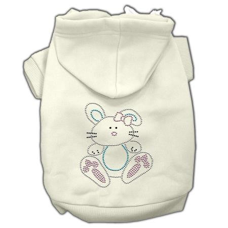 Bunny Rhinestone Hoodies Cream S (10)